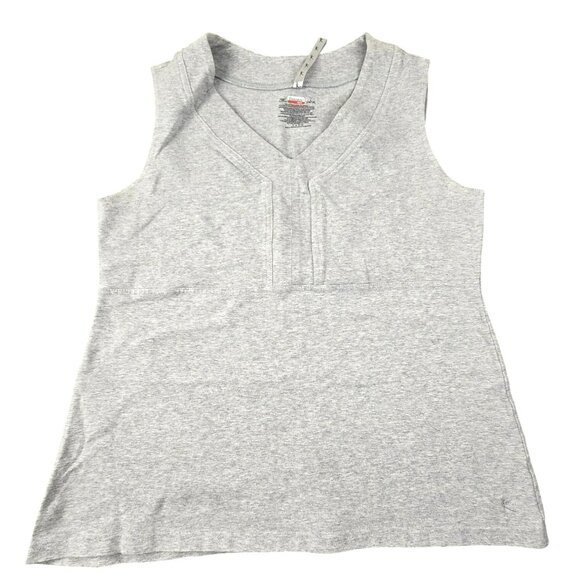 Danskin Athletic Top Womens Gray Sleeveless V-Neck Dance Size L 12/14 JH1820 - Picture 1 of 5